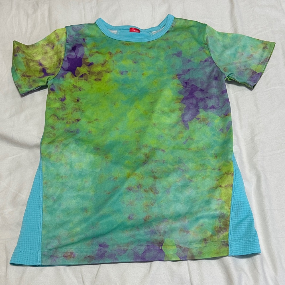 Spyder Kids Tie-Dye Performance Tee in Blue, Green & Purple